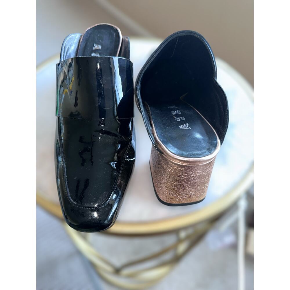 ASKA Women's Patent Leather Mid Heel Mules - 100% Exclusive - Picture 7 of 9